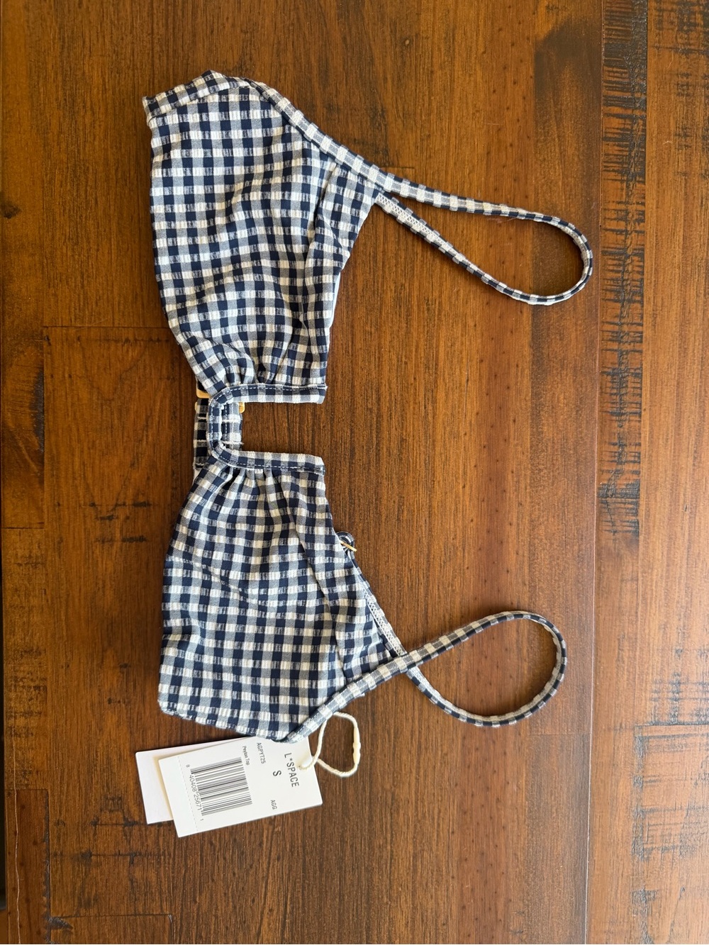 NWT L*Space Peyton Gingham Bikini Top Size Small